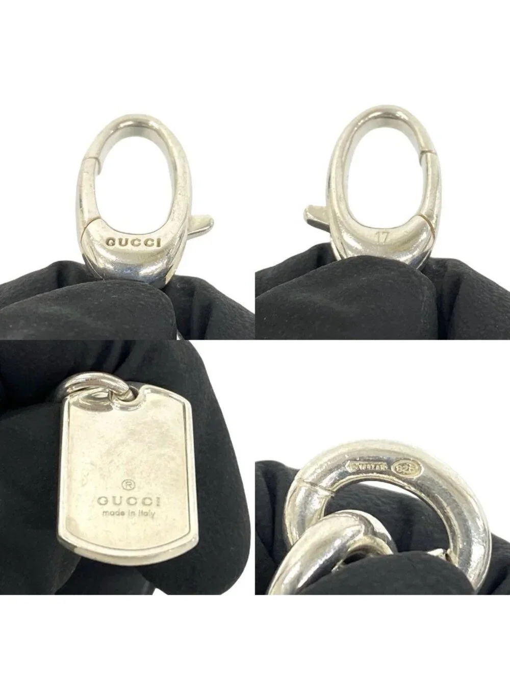 Gucci Double Dog Tag Chain Bracelet 925 Sterling Silver